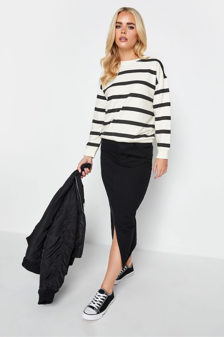 PixieGirl Petite Black Mono Stripe Sweatshirt - Image 4 of 4