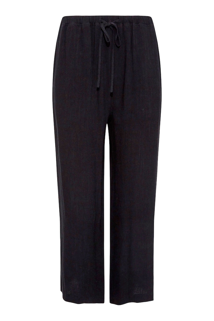 Long Tall Sally Black Linen Blend Cropped Trousers - Image 5 of 5