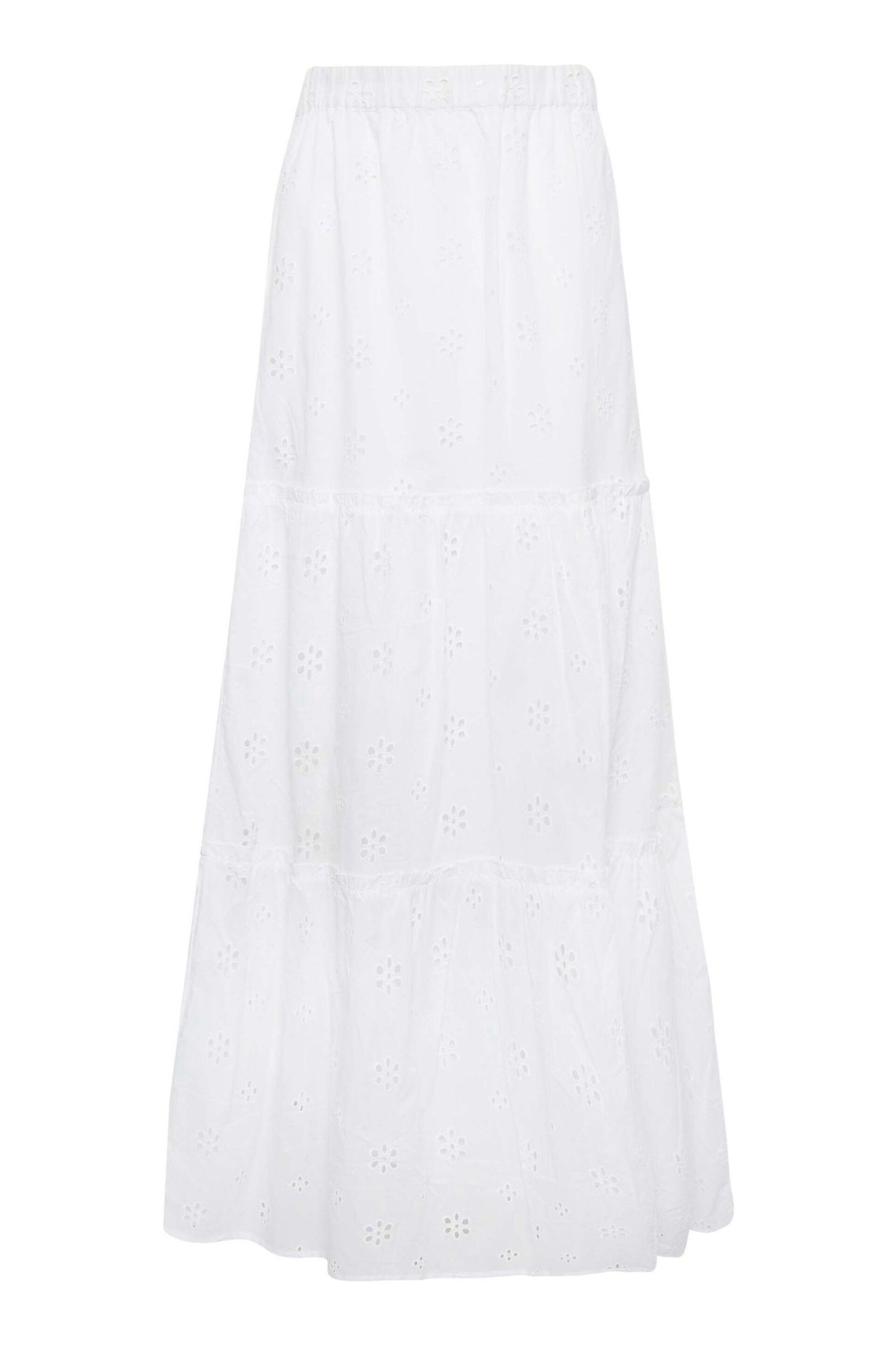 Long Tall Sally White Broderie Anglaise Tiered Maxi Skirt - Image 3 of 4