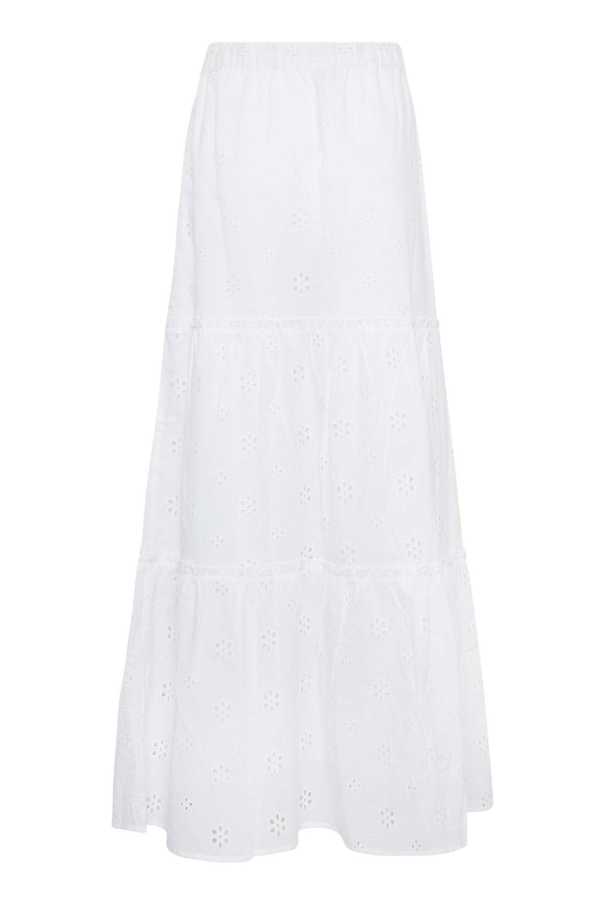 Long Tall Sally White Broderie Anglaise Tiered Maxi Skirt - Image 4 of 4