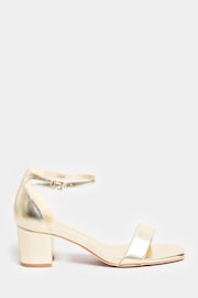 Long Tall Sally Gold Faux Leather Block Heel Sandals - Image 1 of 5