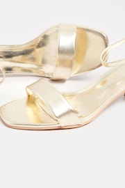 Long Tall Sally Gold Faux Leather Block Heel Sandals - Image 4 of 5