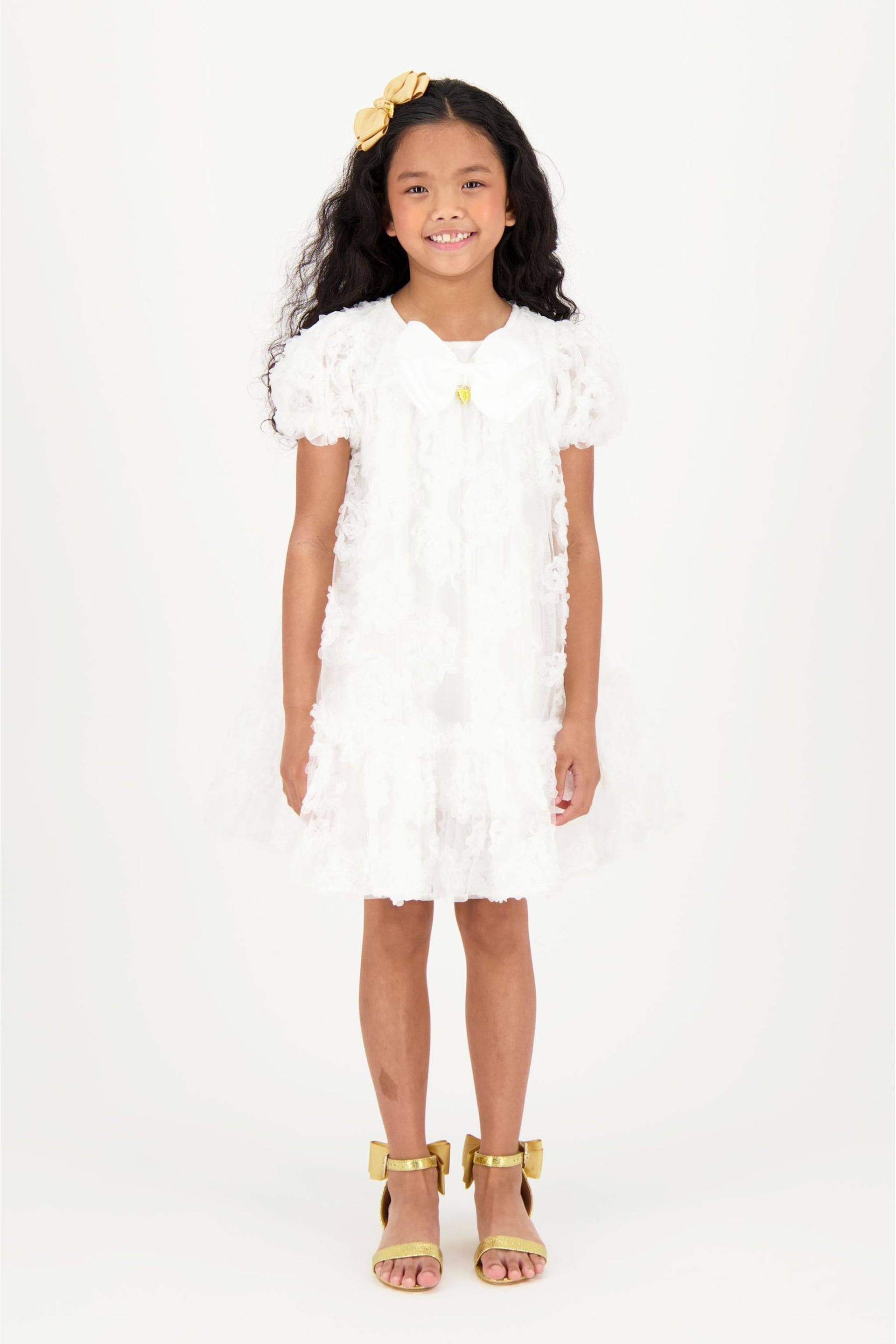 Angels Face Marta 3D Flower Snowdrop White Dress - Image 1 of 3