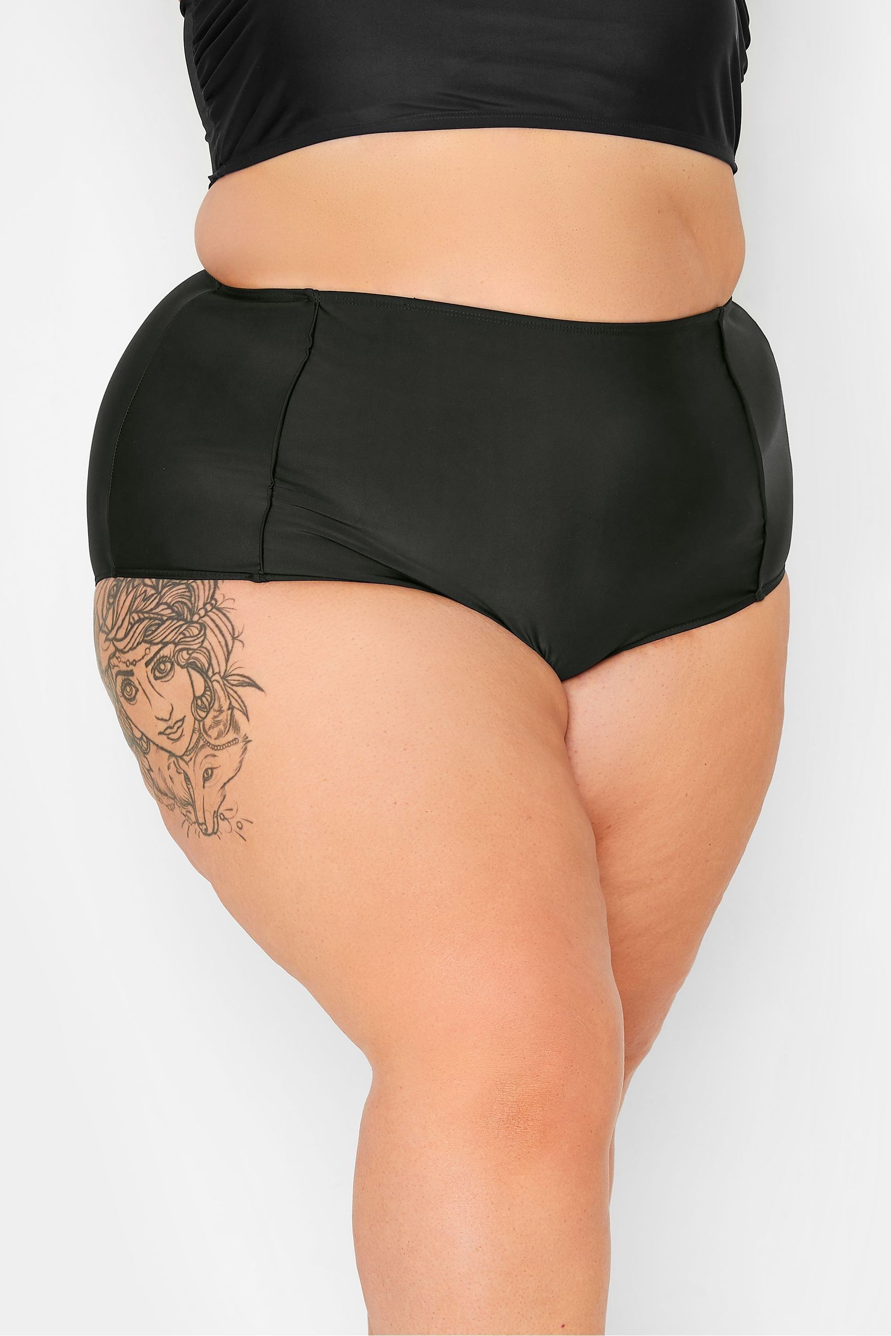 Buy Yours Curve Black Super High Waisted Tummy Control Bikini Briefs from the Next UK online shop