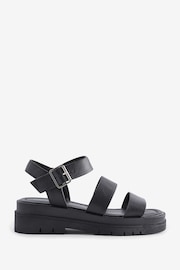 Yours Curve Black Grey Extra Wide Fit Wide Fit Diamante Flower Sandals - Image 1 of 4
