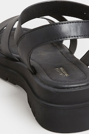 Yours Curve Black Grey Extra Wide Fit Wide Fit Diamante Flower Sandals - Image 2 of 4