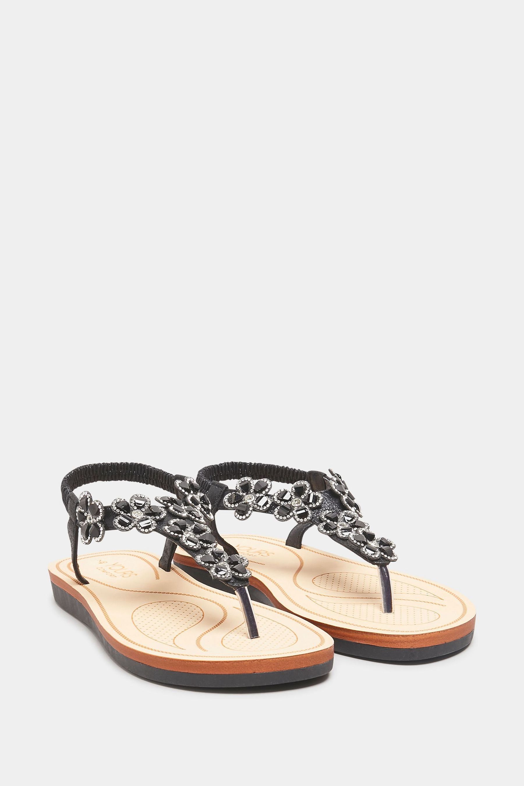 Buy Yours Curve White Extra Wide Fit Wide Fit Diamante Flower Sandals from Next USA