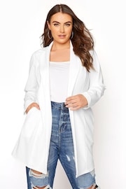 Yours Curve White Longline Blazer - Image 1 of 5