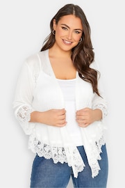 Yours Curve White Lace Waterfall Shrug - Image 1 of 4