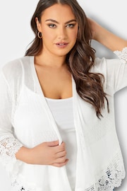 Yours Curve White Lace Waterfall Shrug - Image 3 of 4