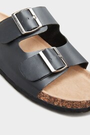 Yours Curve Black Wide Fit Wide Fit Diamante Flower Sandals - Image 3 of 4