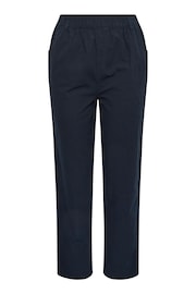 Yours Curve Blue Cool Cotton Wide Leg Trousers - Image 4 of 5