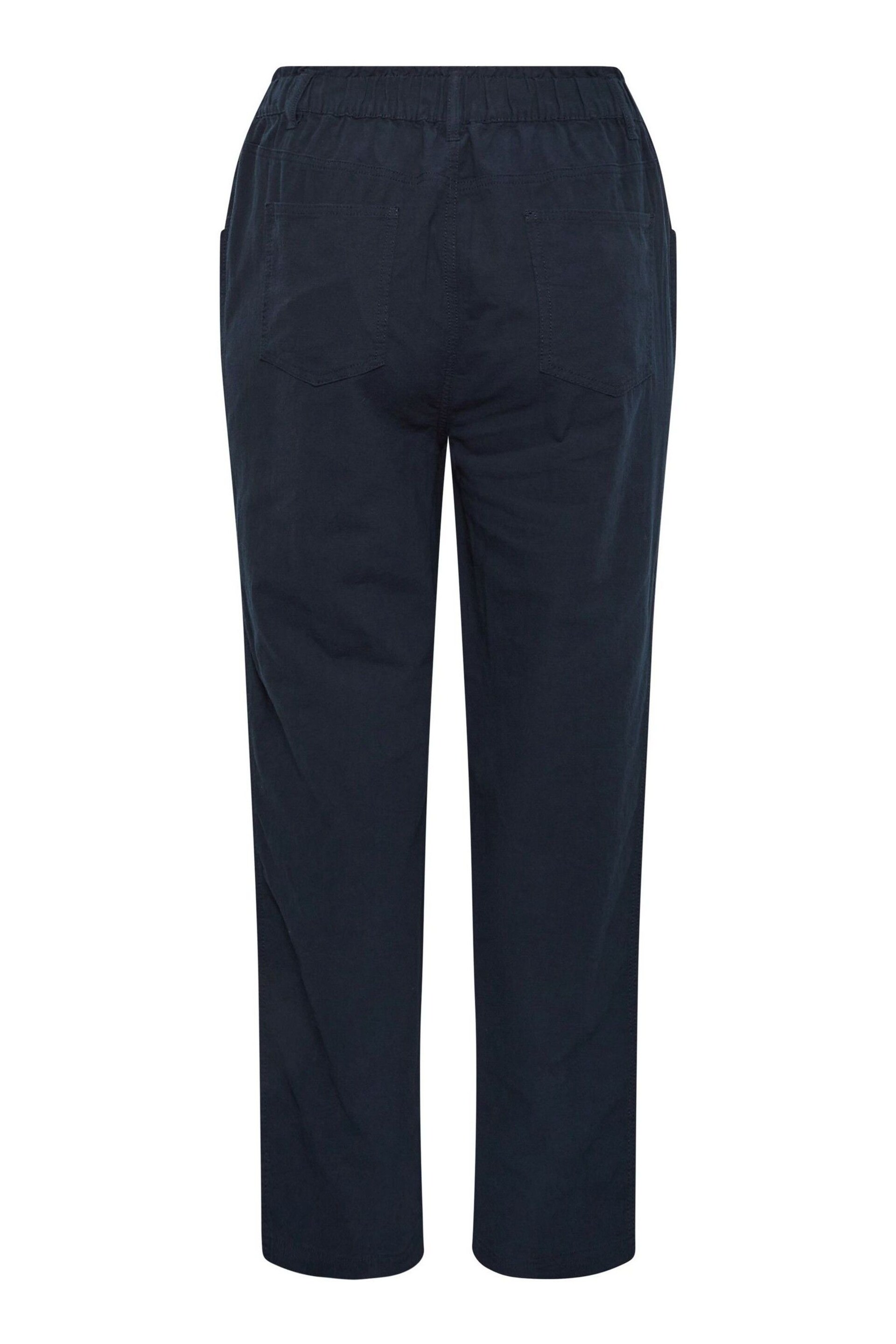 Yours Curve Blue Cool Cotton Wide Leg Trousers - Image 5 of 5