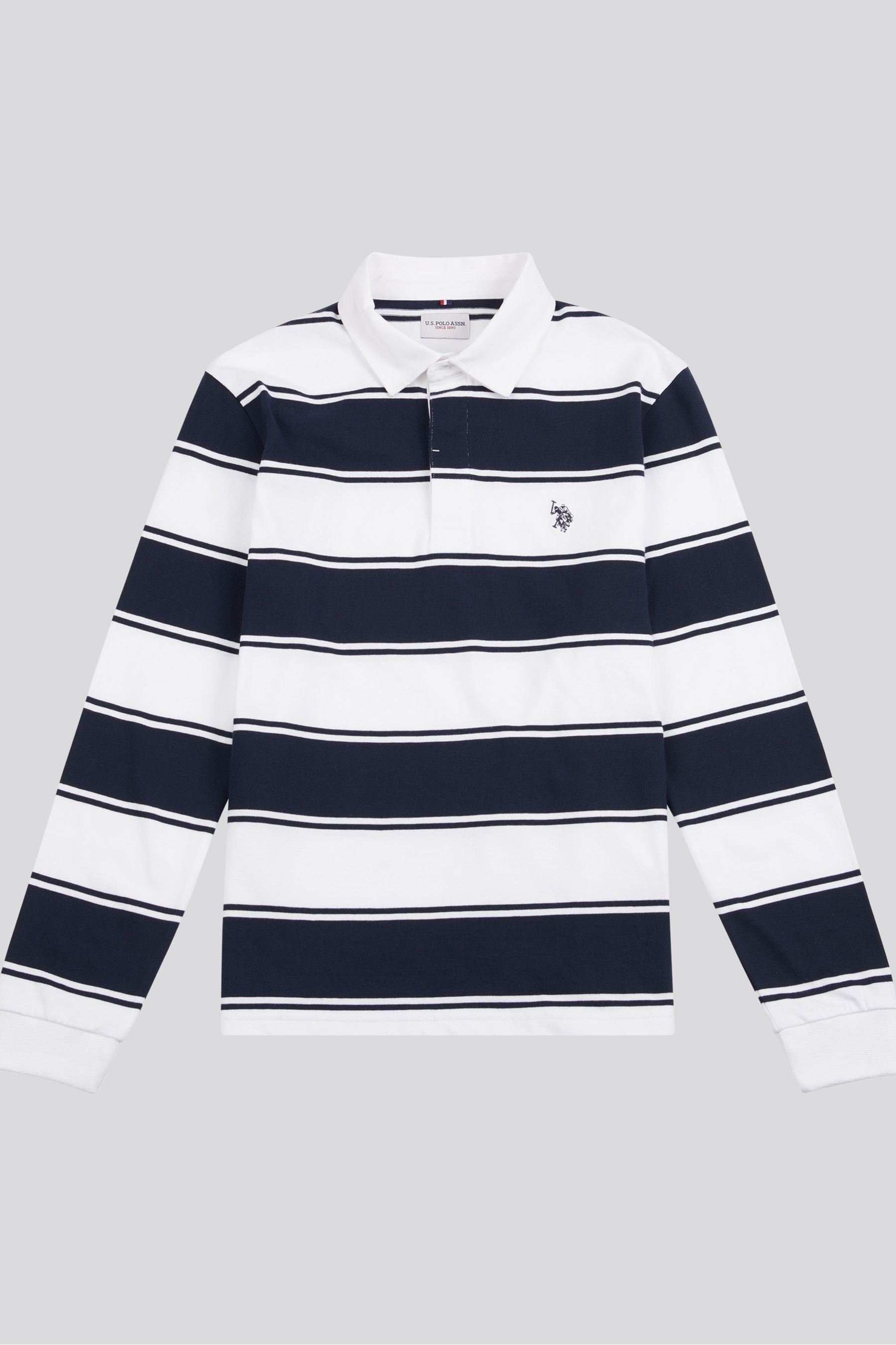 Buy U.S. Polo Assn. White Regular Fit Mens 100 Cotton Striped Rugby Shirt from the Next UK online shop