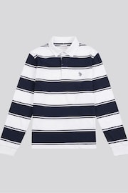 U.S. Polo Assn. Mens Regular Fit Striped Rugby White Shirt - Image 5 of 8