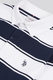 U.S. Polo Assn. Mens Regular Fit Striped Rugby White Shirt - Image 7 of 8
