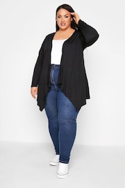 Yours Curve Black Waterfall Cardigan - Image 4 of 8