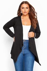 Yours Curve Black Waterfall Cardigan - Image 5 of 8