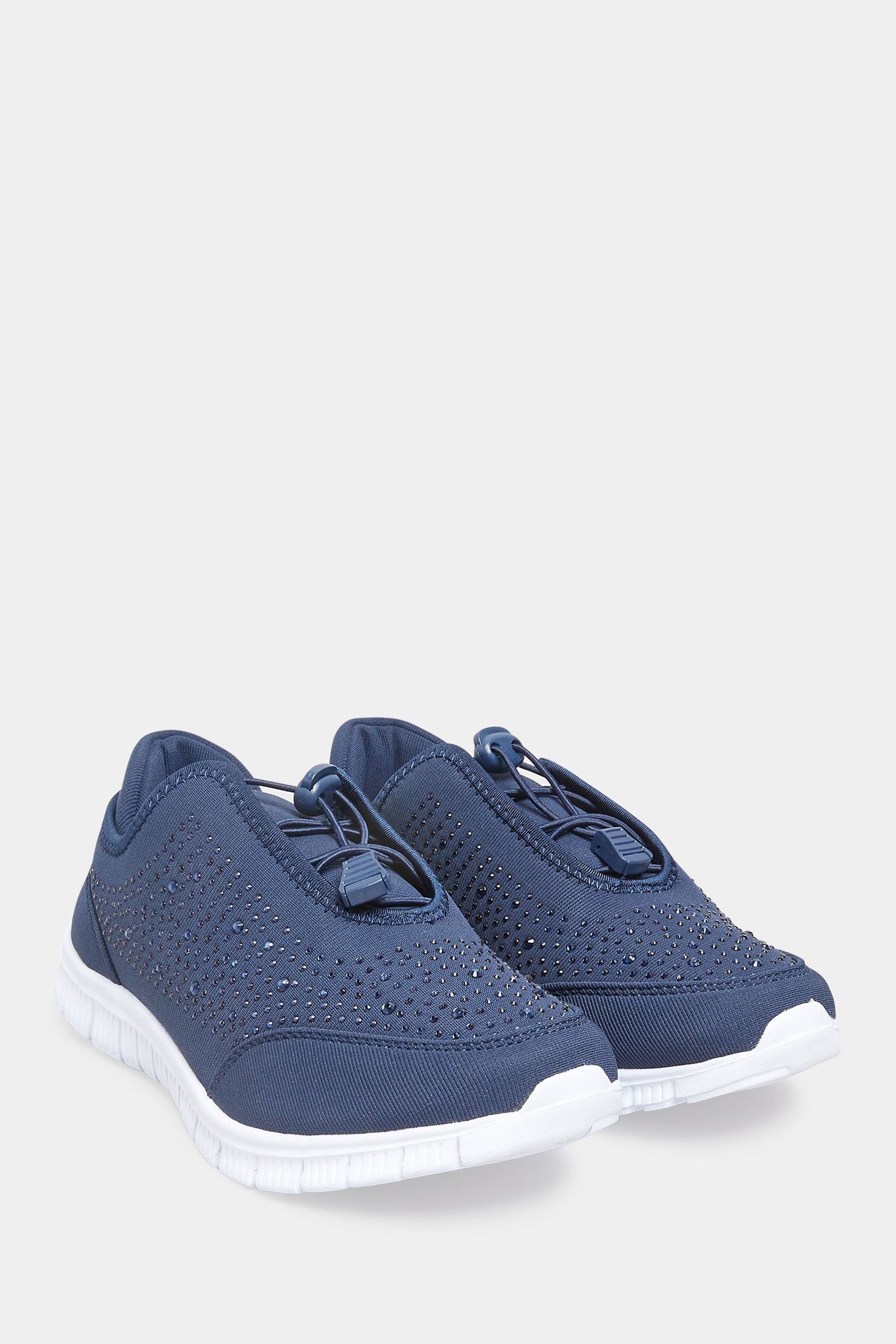 Buy Yours Curve Blue Extra Wide Fit Titania Gem Trainers from Next France