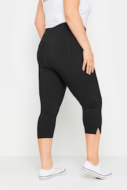 Yours Curve Black Bengaline Cropped Stetch Pull-Ons Trousers - Image 2 of 5