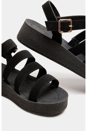 Yours Curve Black Extra Wide Fit Multi Strap Sporty Platform Sandals - Image 5 of 5