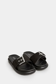 Yours Curve Black Wide Fit Colour Drench Buckle Mules - Image 3 of 5