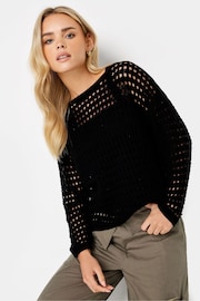 PixieGirl Petite Black Crochet Slash Neck Jumper - Image 4 of 4