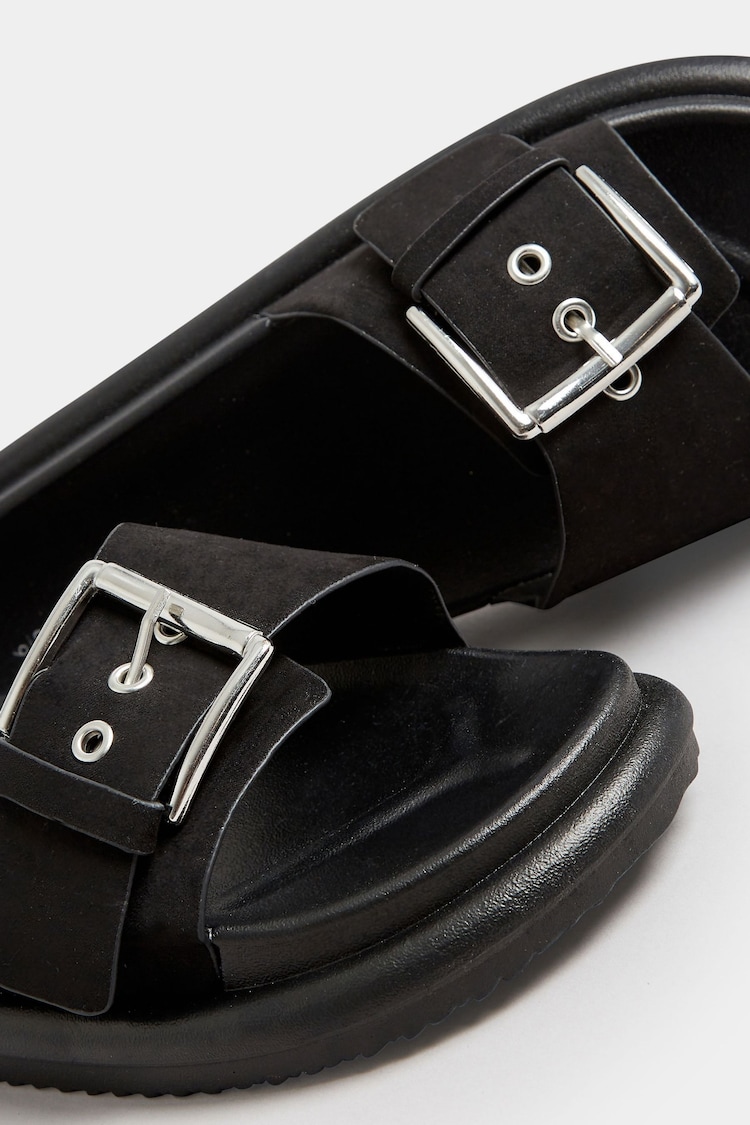 Yours Curve Black Extra Wide Fit Colour Drench Buckle Mules - Image 5 of 5