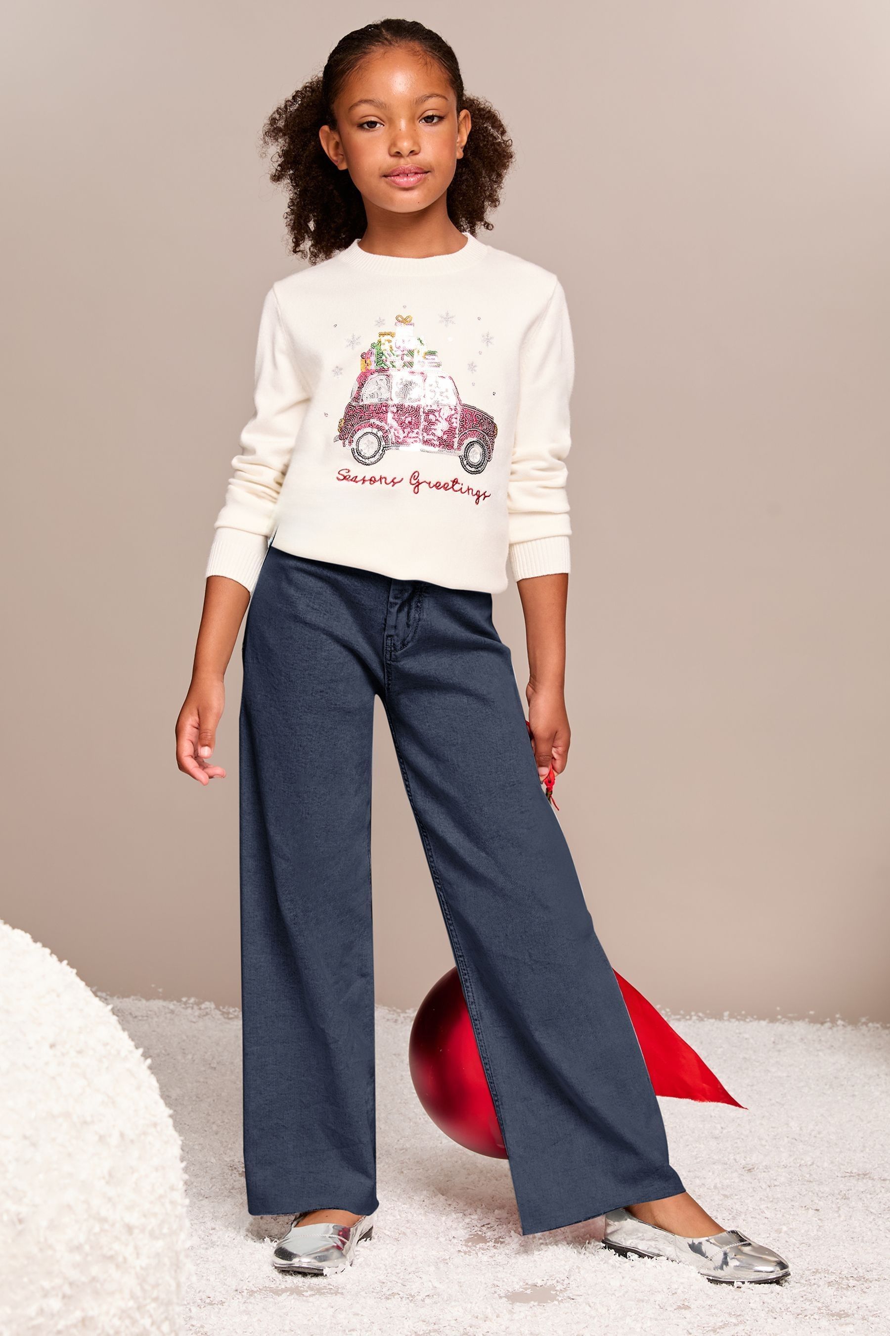Buy Lipsy Cream Car Knitted Christmas Jumper 5 16yrs from Next USA
