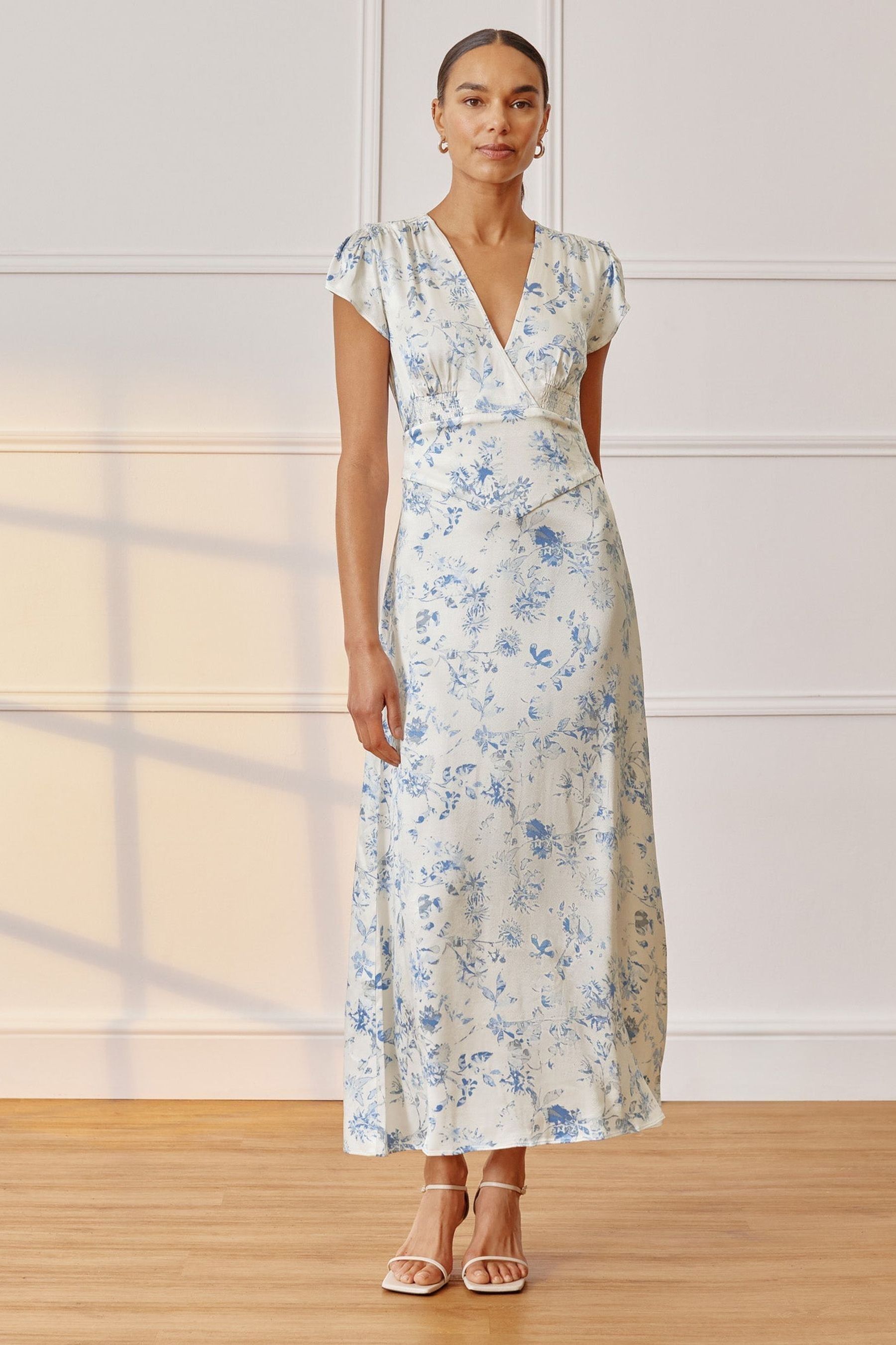Buy Albaray Cream Shadow Floral Tea Dress from the Next UK online shop