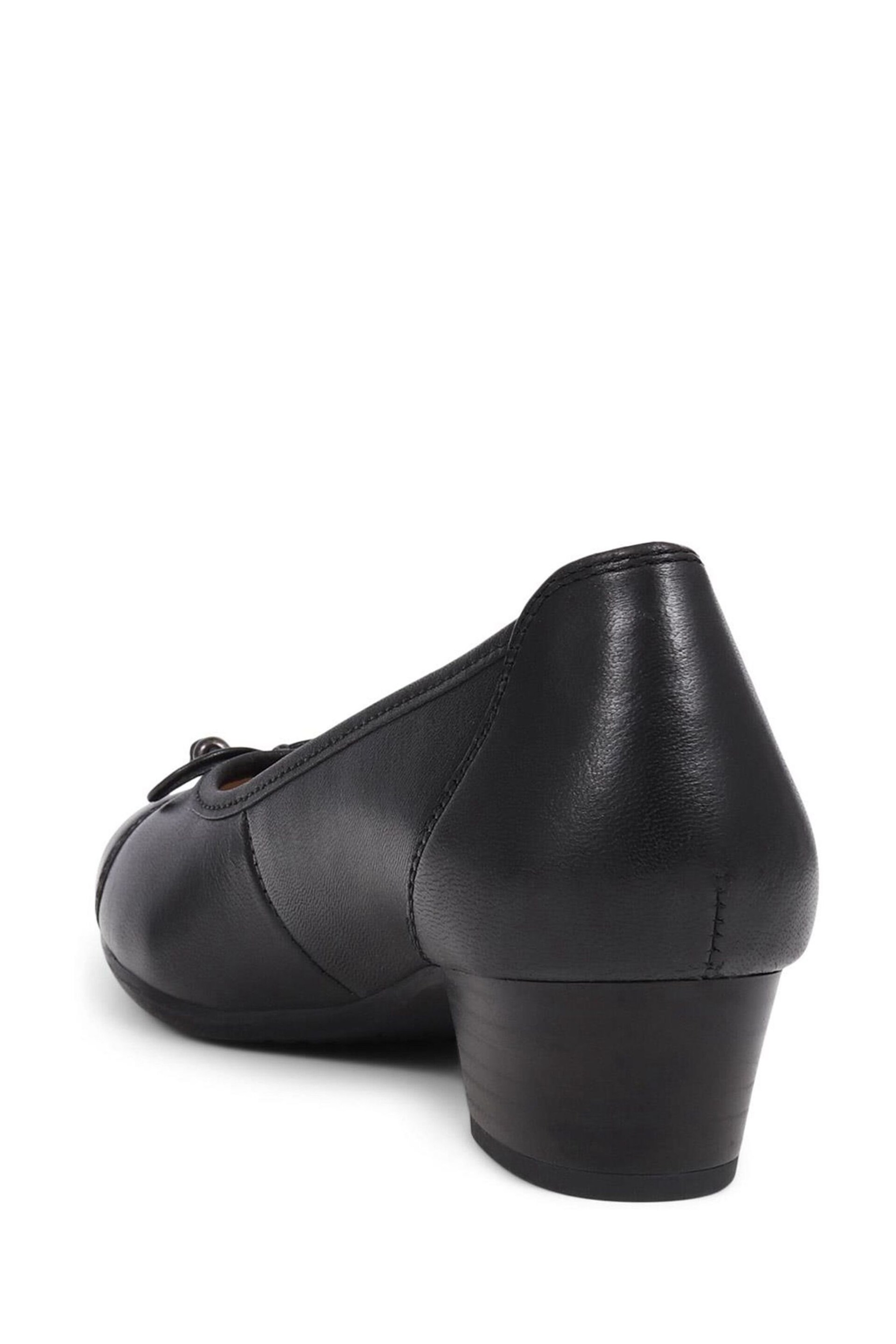 Pavers Leather Block Heel Court Black Shoes - Image 2 of 5