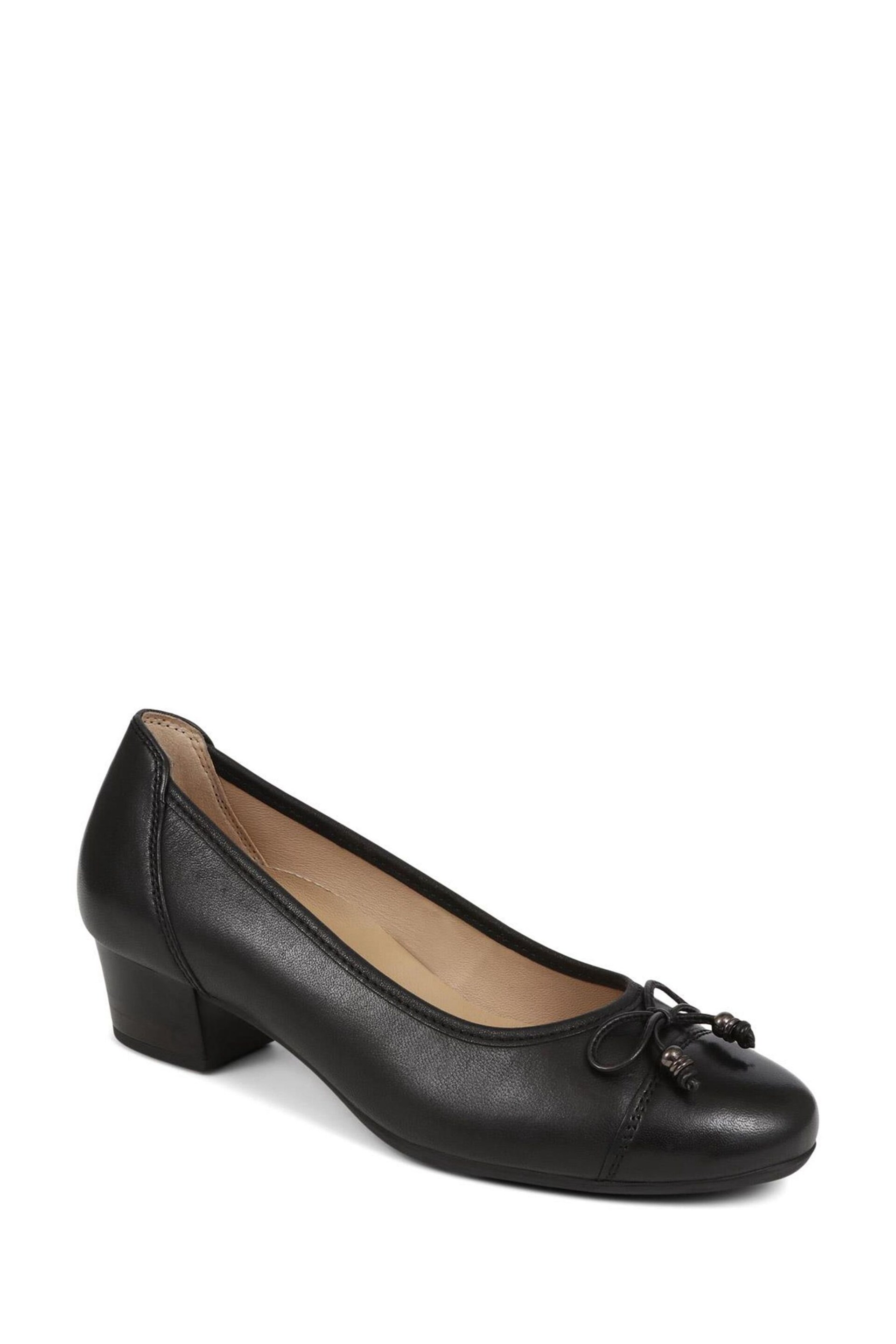 Pavers Leather Block Heel Court Black Shoes - Image 4 of 5