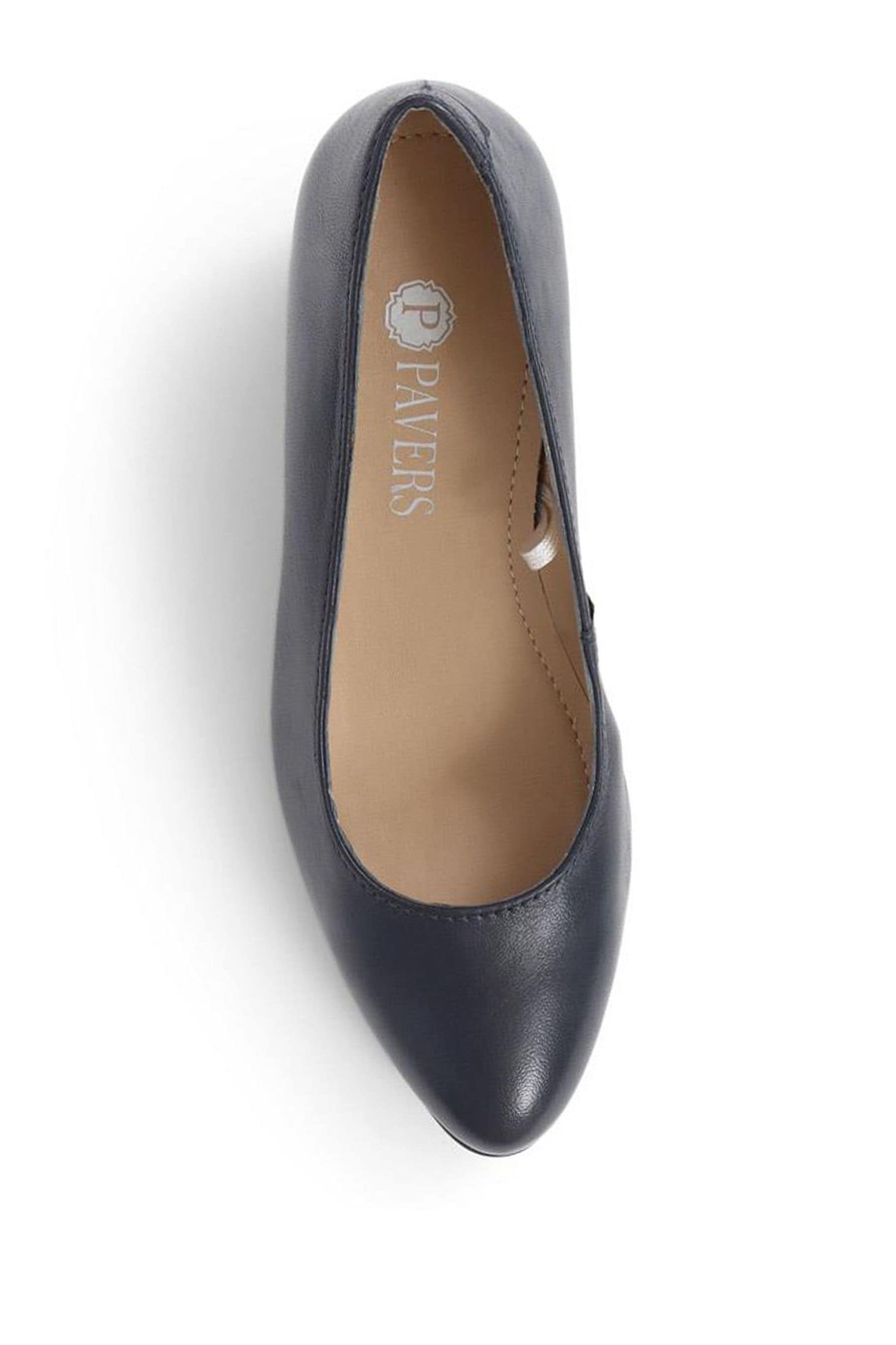 Buy Pavers Navy Pavers Heeled Leather Court Shoes from Next Luxembourg
