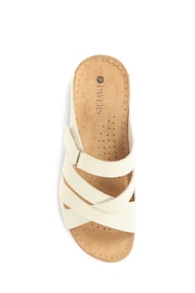 Pavers Cream Ladies Touch Fasten Mules - Image 6 of 7