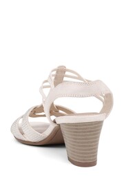 Pavers Cream Embellished Slip-On Block Heeled neutras Sandals - Image 3 of 5