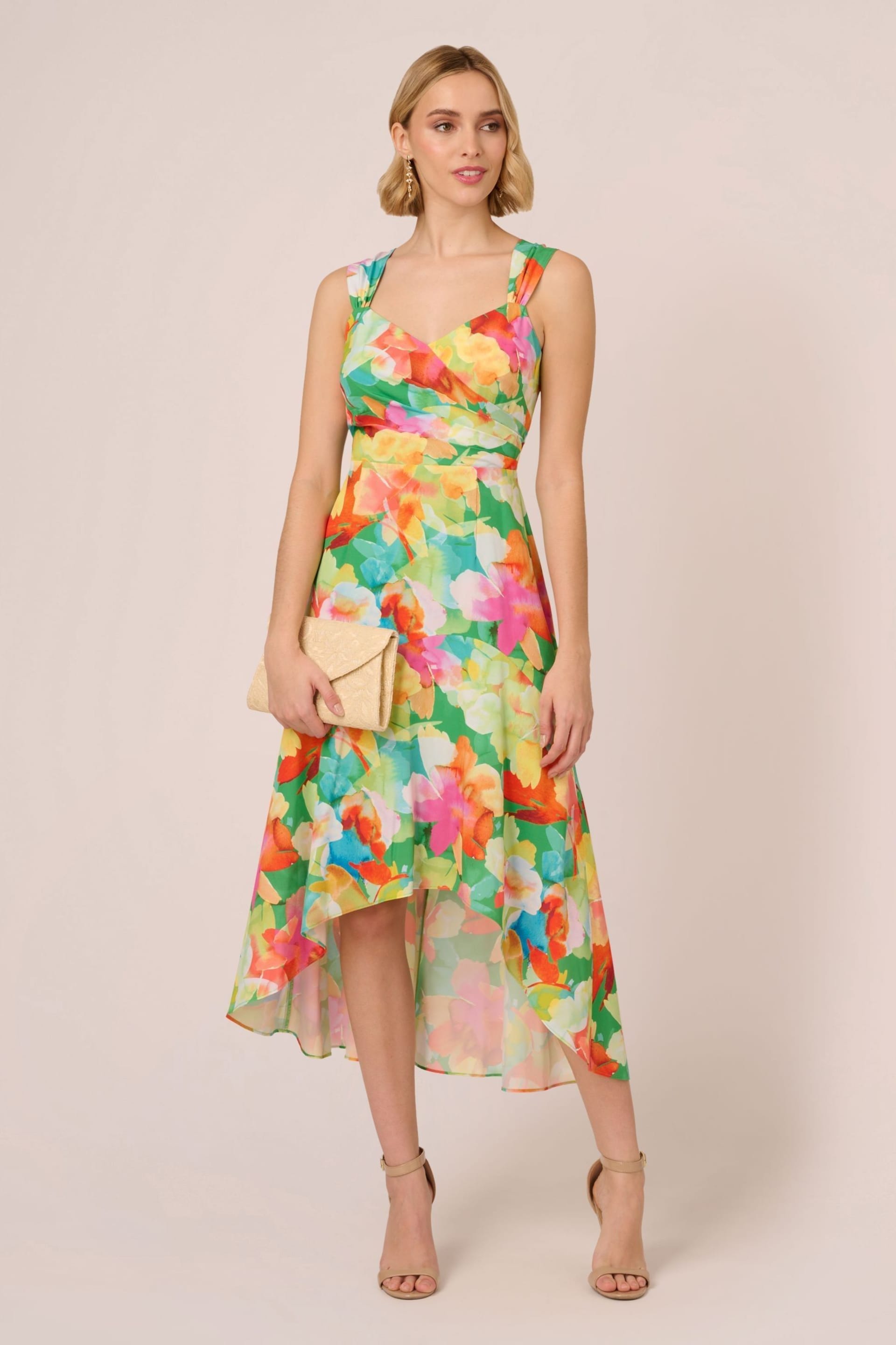 Adrianna Papell Multi Printed Hi-Low Dress - Image 3 of 7