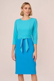 Adrianna Papell Blue Colorblock Tie Front Dress - Image 1 of 7