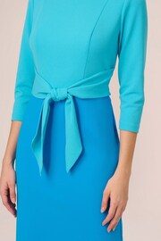 Adrianna Papell Blue Colorblock Tie Front Dress - Image 4 of 7