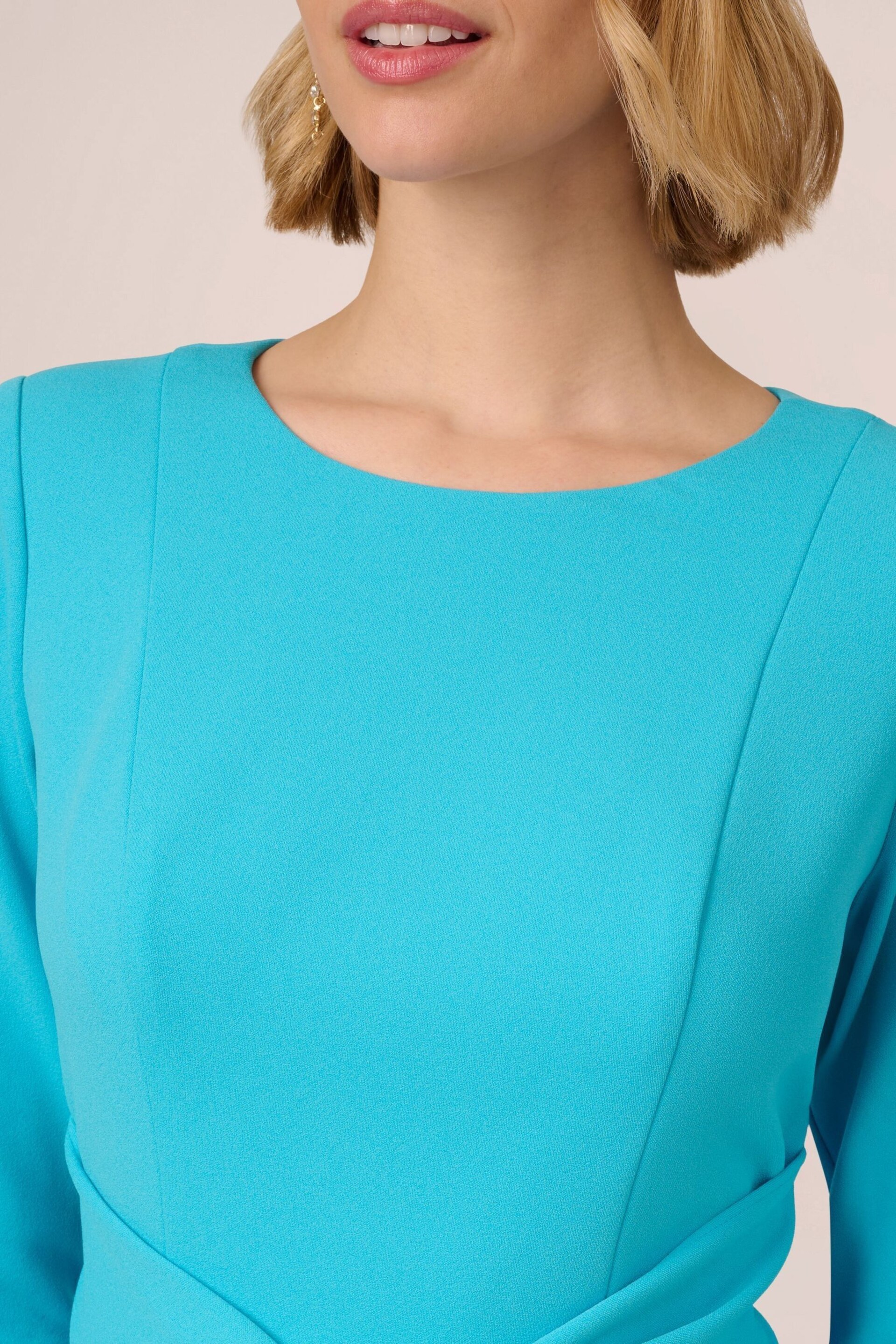 Adrianna Papell Blue Colorblock Tie Front Dress - Image 5 of 7