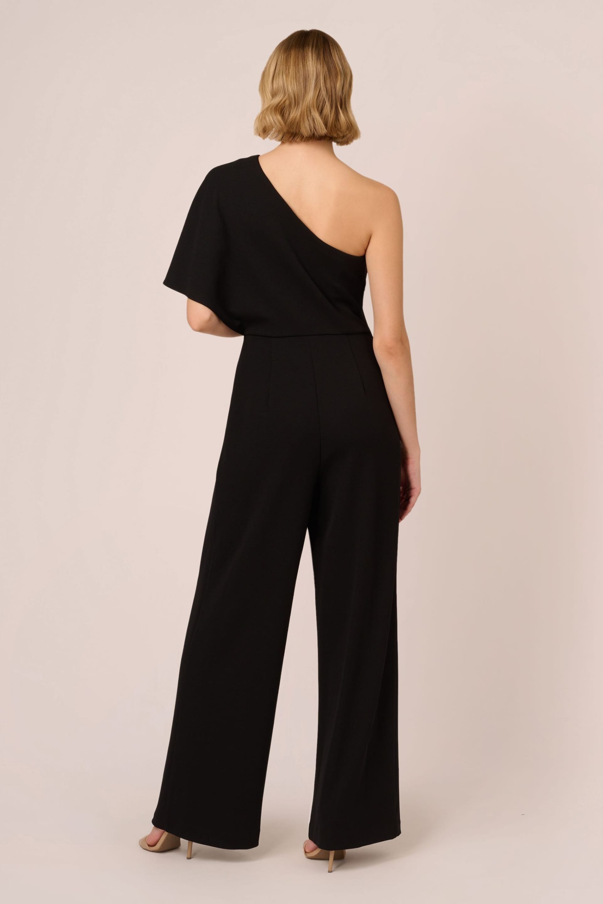 Adrianna Papell Colorblock Overlay Black Jumpsuit - Image 2 of 7