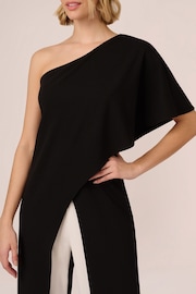 Adrianna Papell Colorblock Overlay Black Jumpsuit - Image 5 of 7