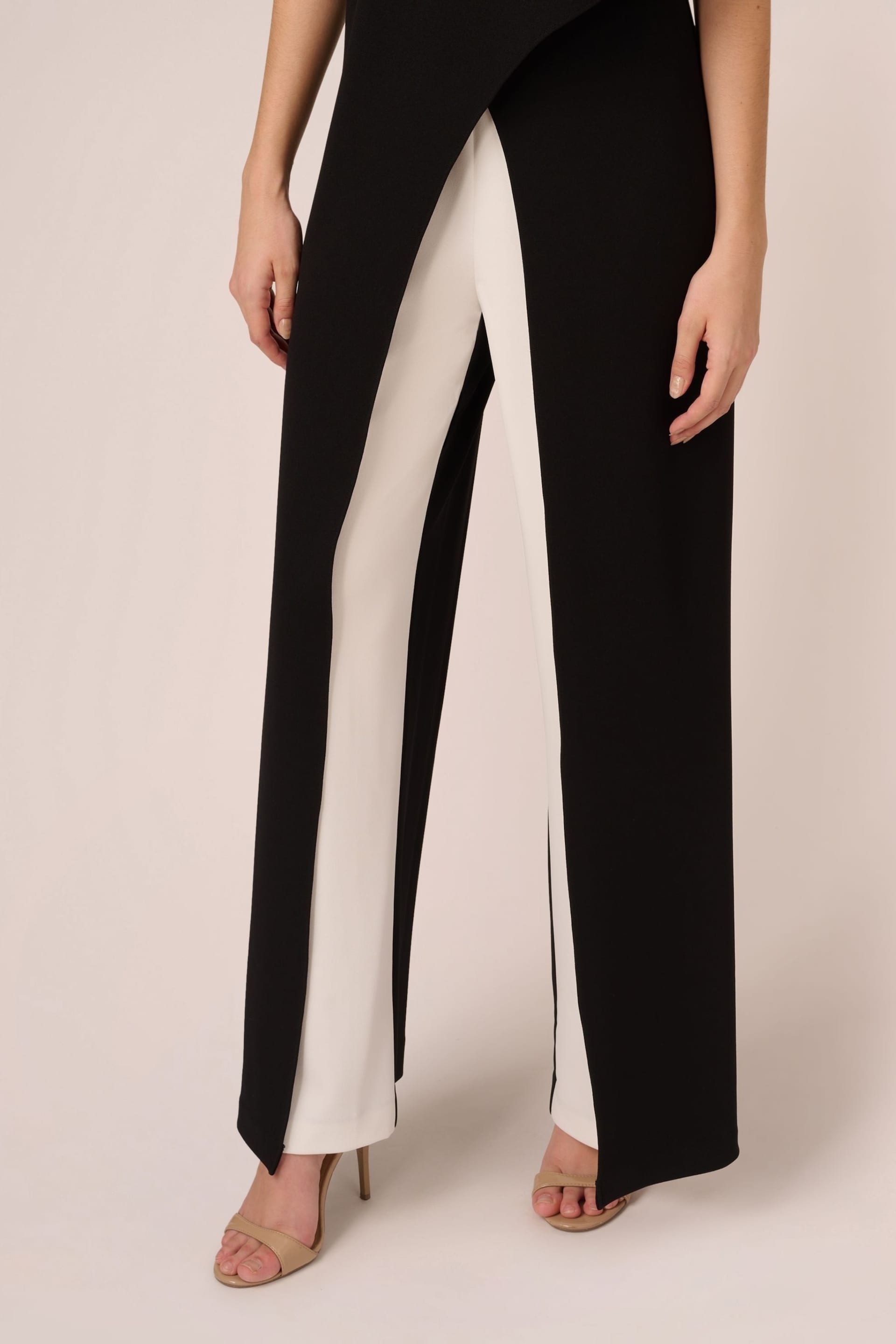 Adrianna Papell Colorblock Overlay Black Jumpsuit - Image 6 of 7