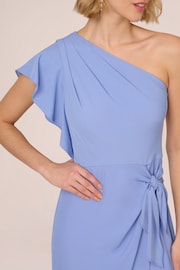 Adrianna Papell Blue One Shoulder Gown - Image 4 of 6