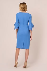 Adrianna Papell Blue Knit Crepe Tiered Sleeve Dress - Image 2 of 7