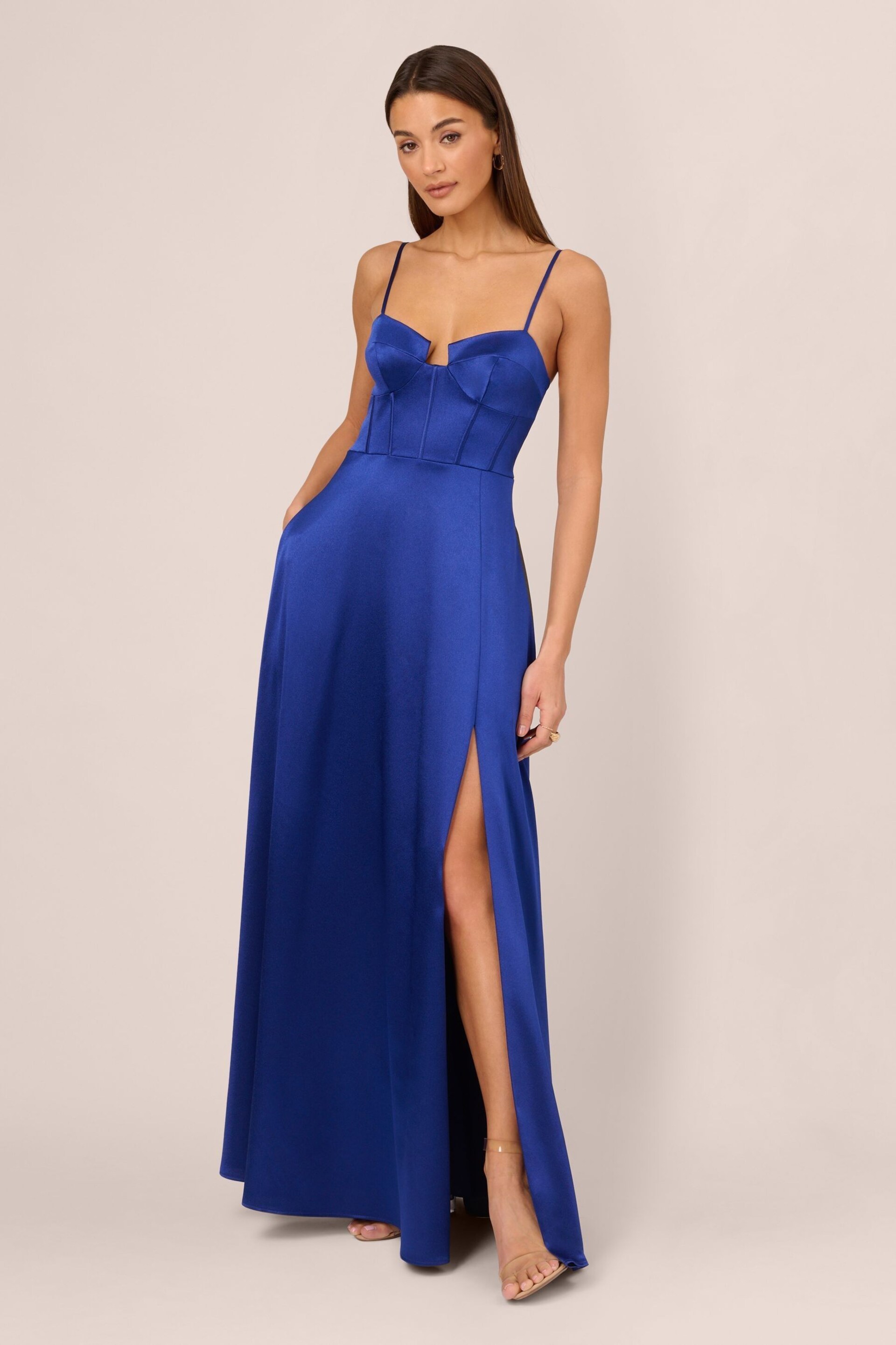 Adrianna Papell Blue Printed Midi Dress - Image 2 of 7