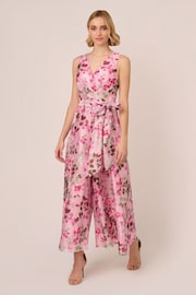 Adrianna Papell Pink Printed Jumpsuit - 圖片 1/7