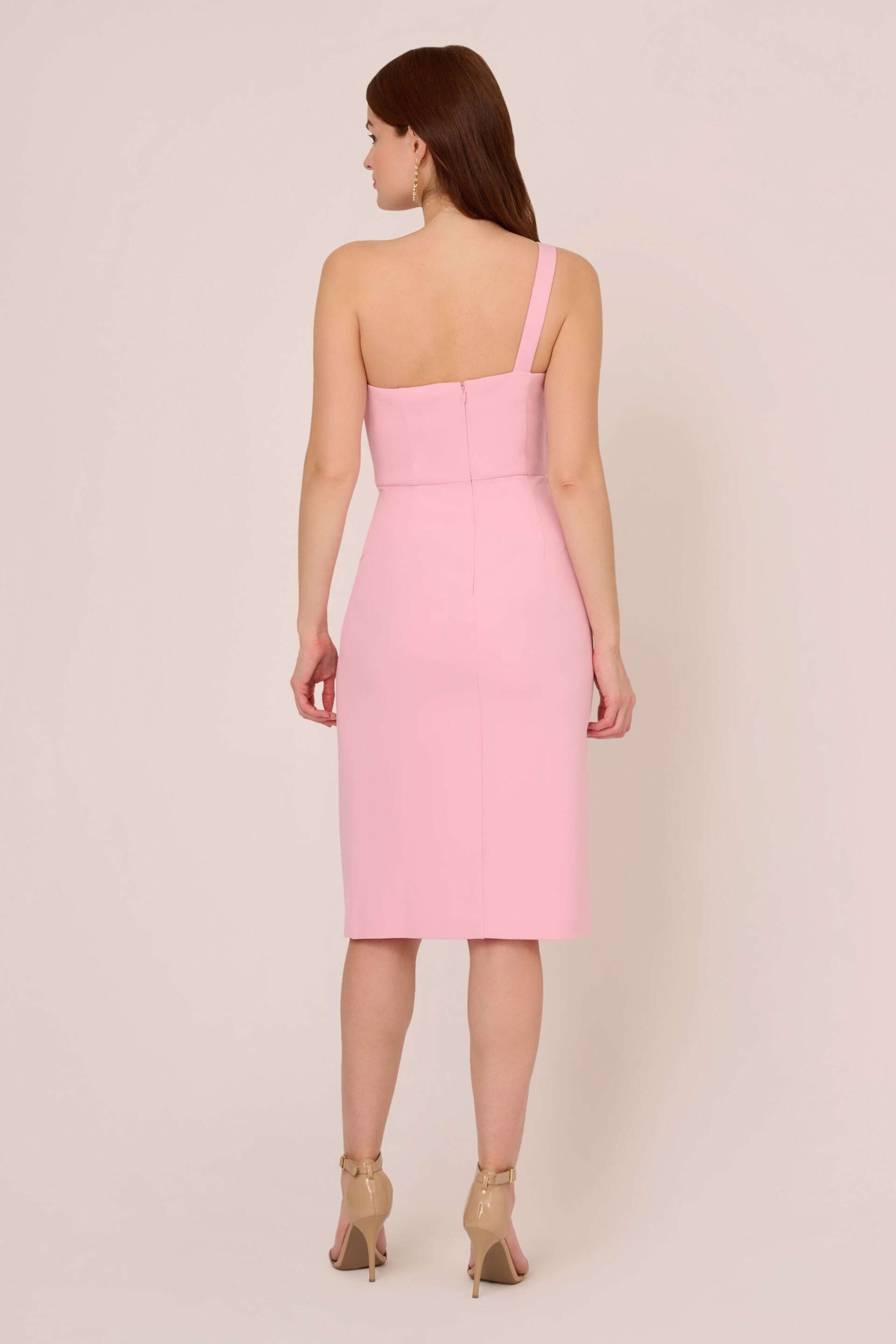 Adrianna Papell Pink Knit Crepe Short Dress - Image 2 of 7