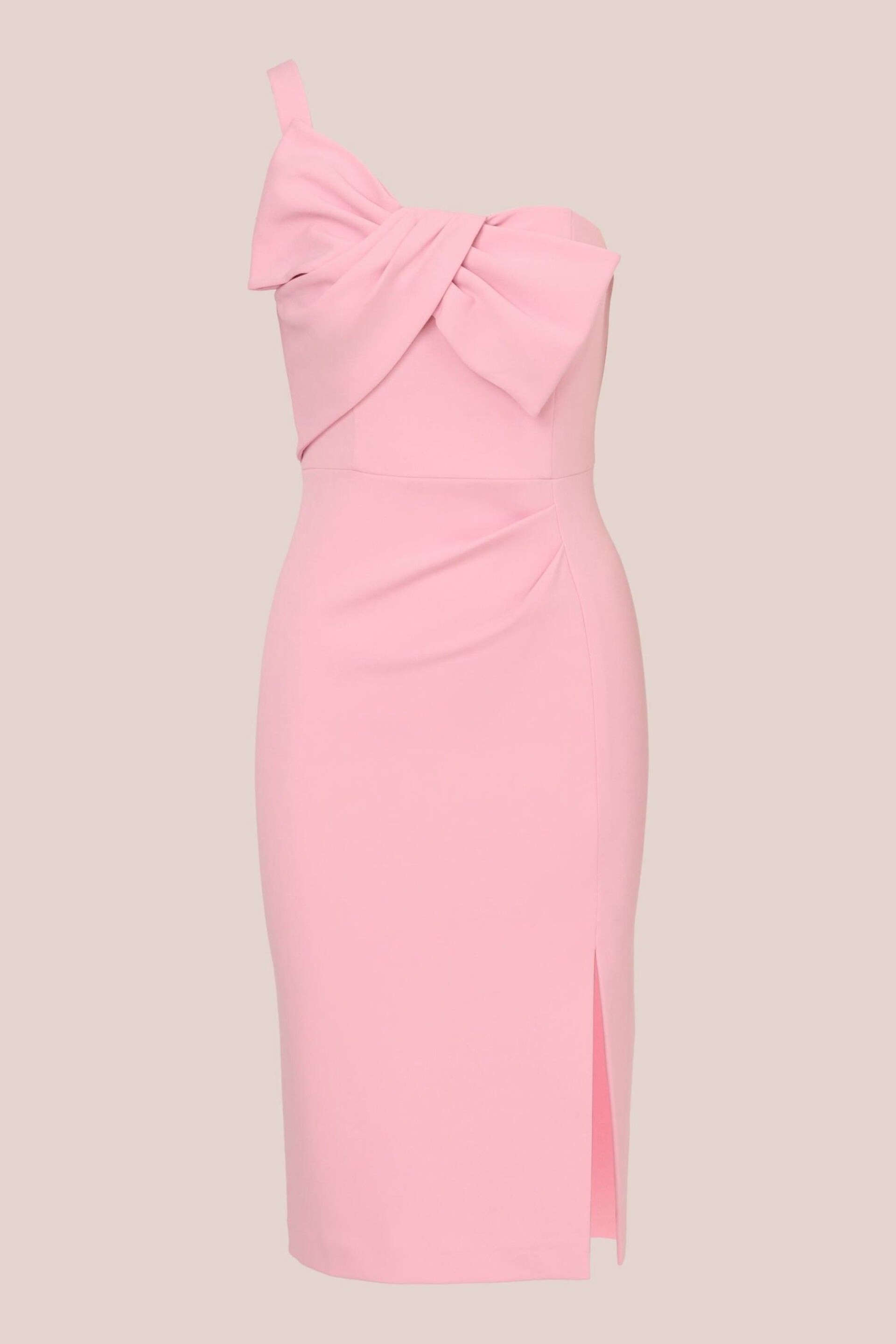 Adrianna Papell Pink Knit Crepe Short Dress - Image 6 of 7