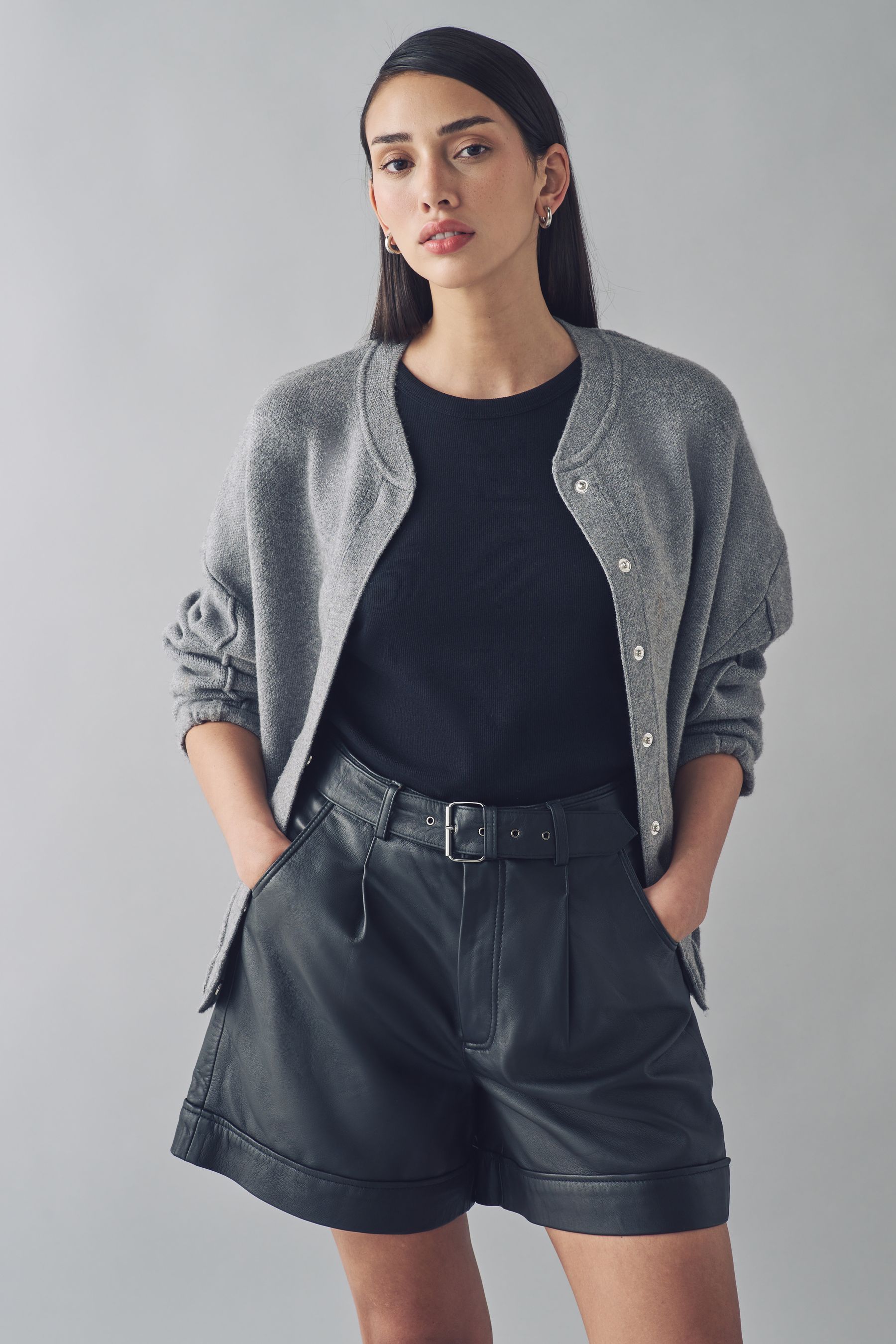 Buy Urban Code Black Leather Shorts from Next Canada