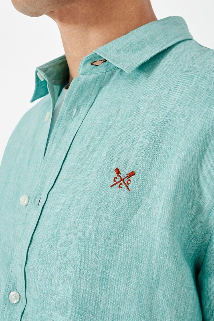 Crew Clothing Company Plain Linen Classic 100% Cotton Long Sleeve Shirt - Image 4 of 4
